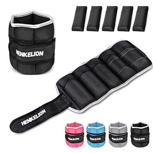 Crossfit Premium Adjustable Arm and Leg Exercise Weights for Men and Women GJELEMENTS Ankle and Wrist Weights Gym Hand and Foot Weight for Fitness Running Walking 