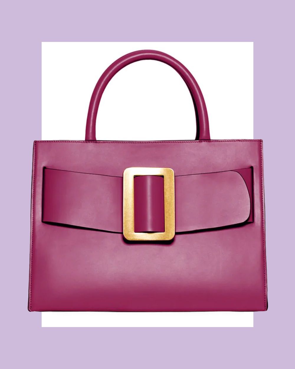 Large Buckle Leather Tote Bag