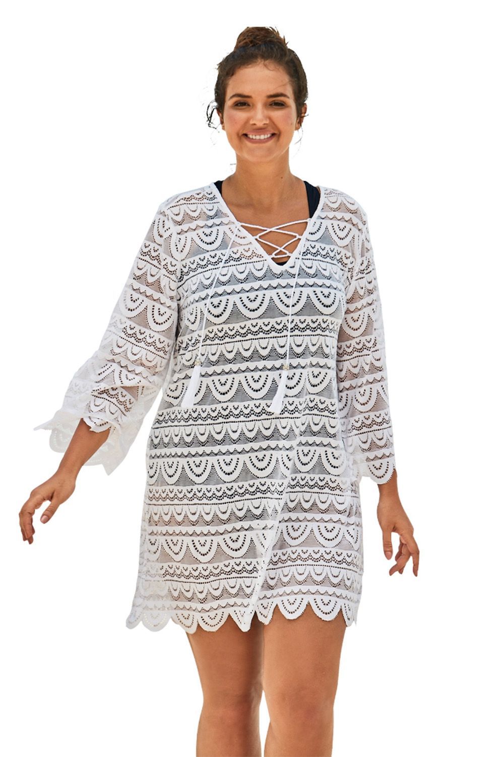 plus swim cover up dress