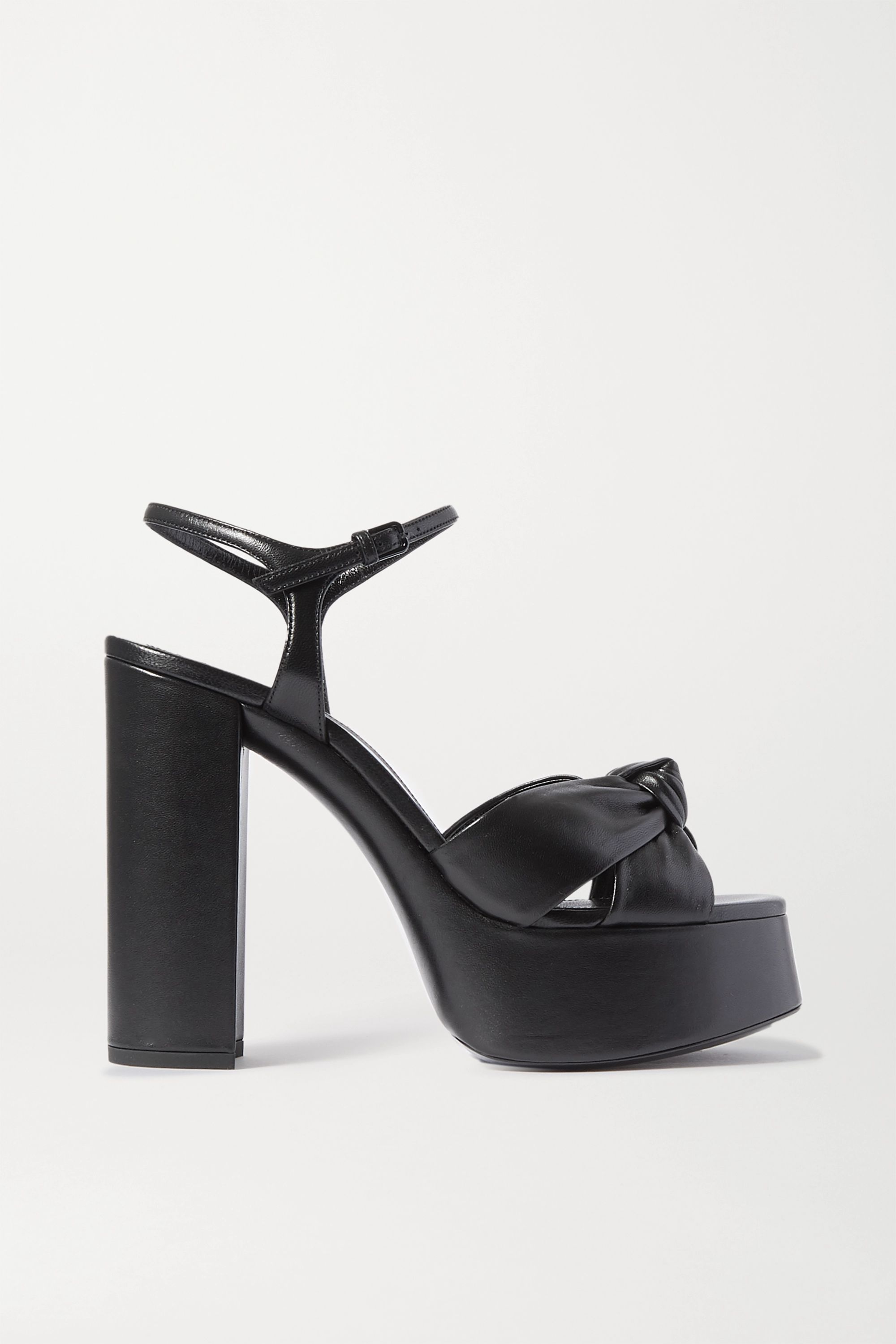 leather platform high heels