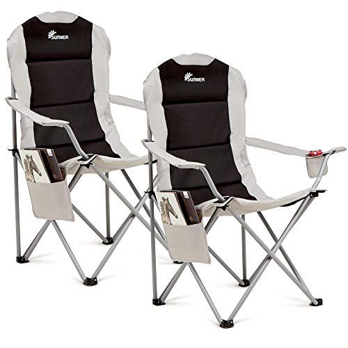 Folding Padded Camping Chairs, set of 2
