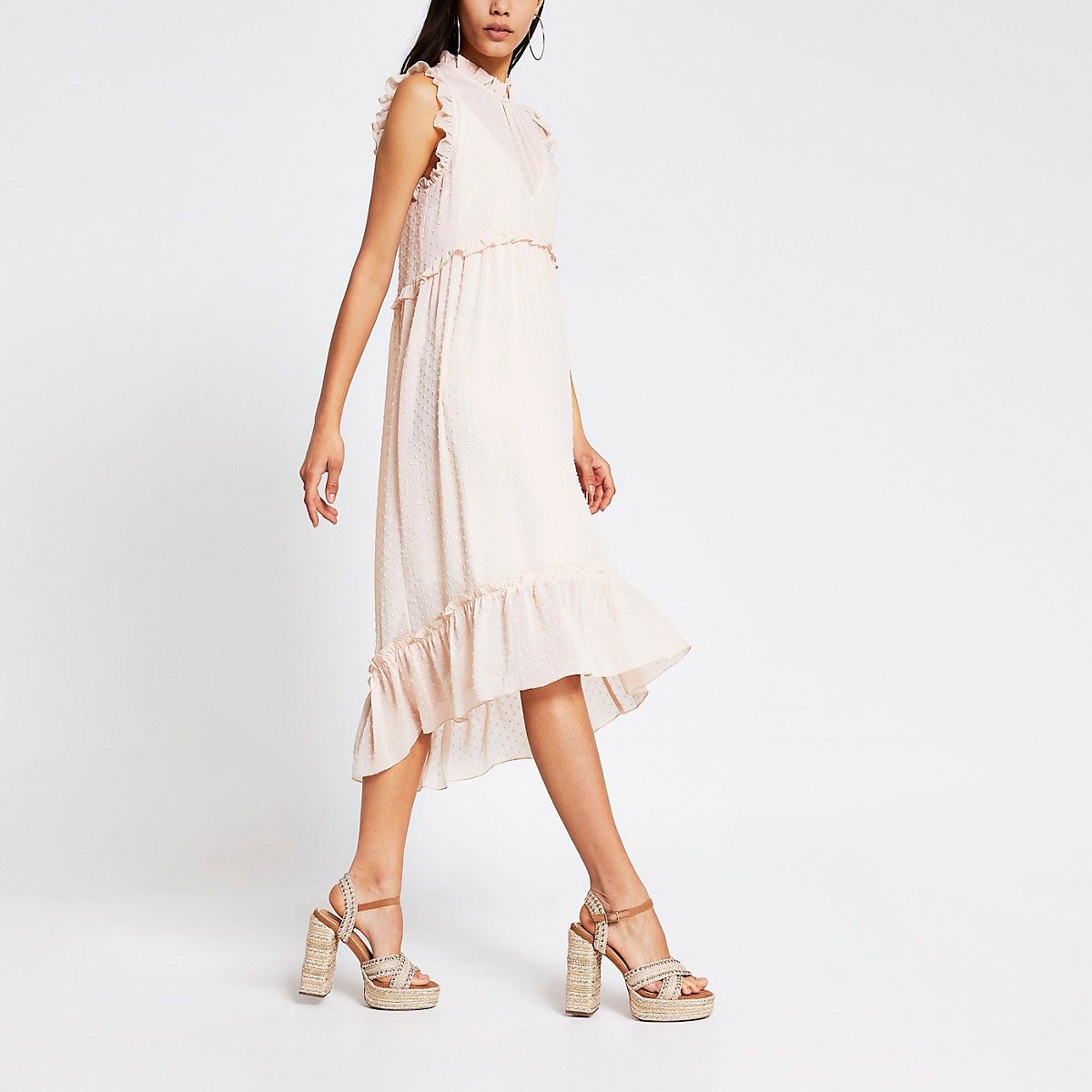 Uo gabby ruffle babydoll midi outlet dress