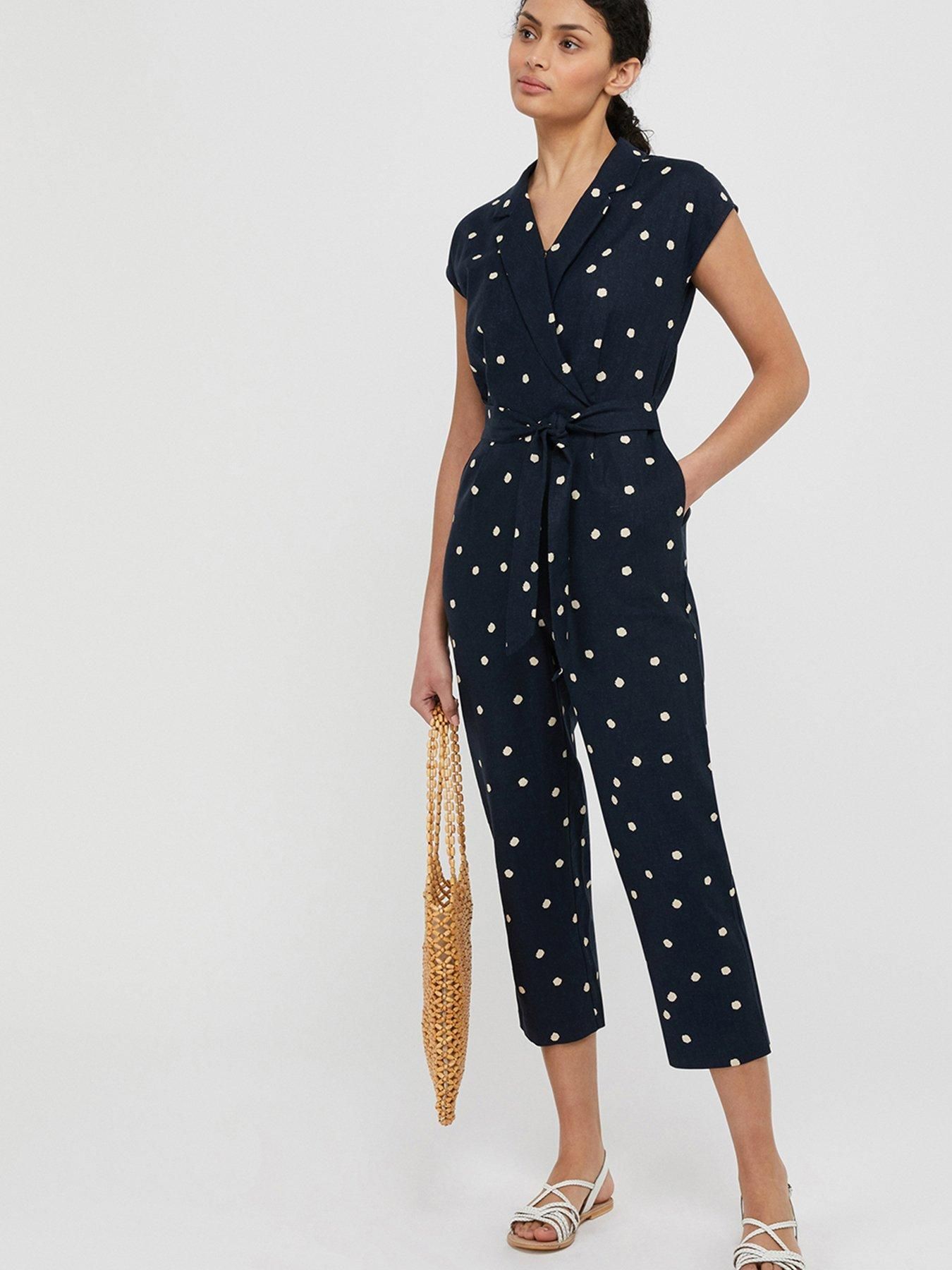 monsoon blue polka dot dress