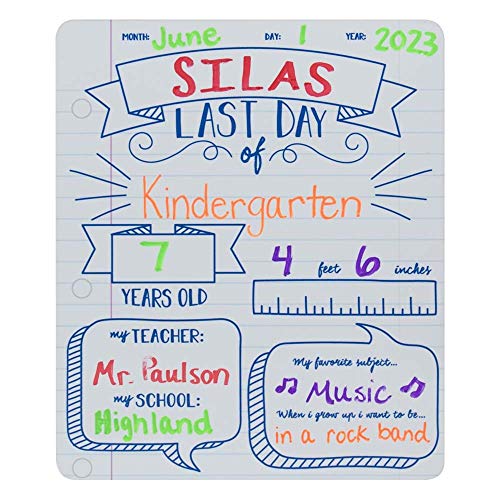 Notebook First and Last Day of School Sign