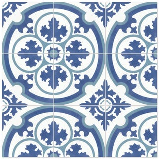 Danielle Admiral 8 in. x 8 in. Cement Handmade Floor and Wall Tile (Box of 16/ 6.96 sq. ft.) Danielle Admiral 8 in. x 8 in. Cement Handmade Floor and Wall Tile (Box of 16/ 6.96 sq. ft.)