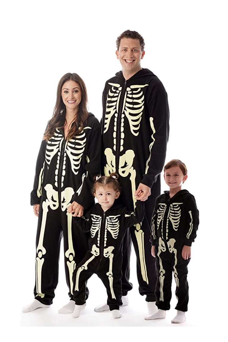 Glow-in-the-Dark Skeleton Family Costume 