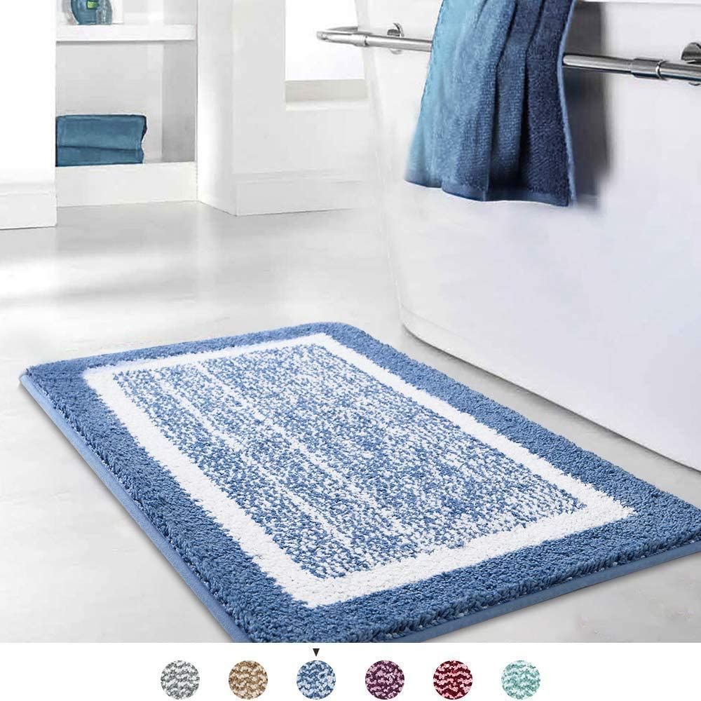 blue bath rugs