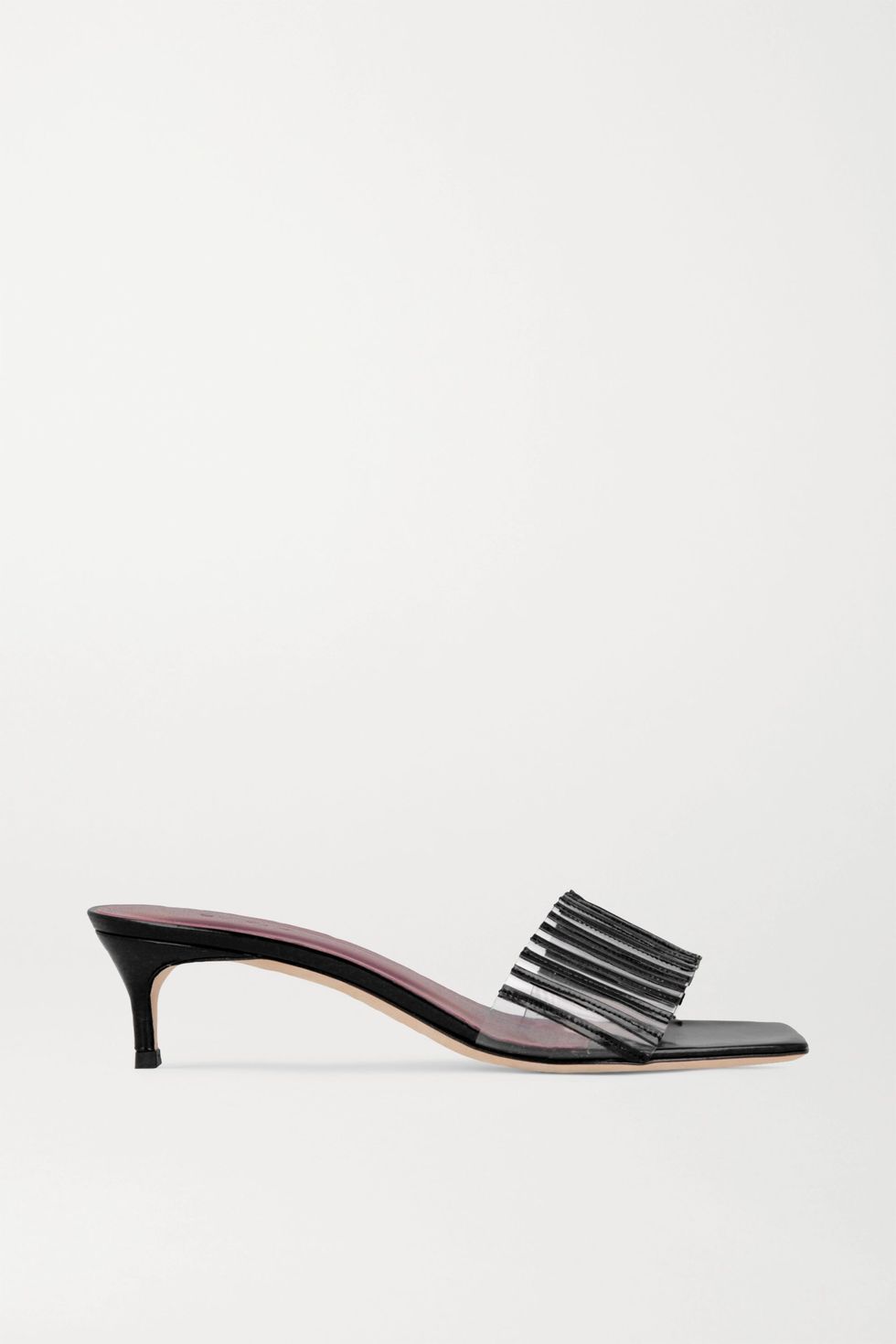 Mei PVC and patent-leather mules