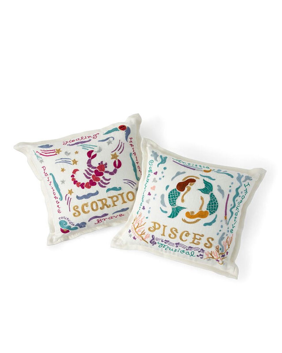 Hand-Embroidered Astrology Pillows
