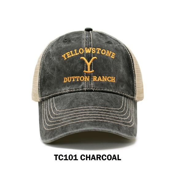 Berretto da camionista lavato alla moda da uomo Cappelli da donna alti disordinati con coda di cavallo regolabile Dutton JIJK Yellowstone Hat Dutton Ranch Baseball Caps 