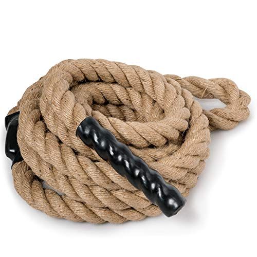 Battle Ropes with Soft Eye, Rubber Grips, No Mounting Bracket Needed