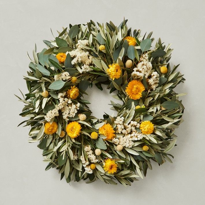 Olive Billy Button Wreath