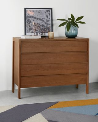 Ledger Chest Of Drawers In Dark Stained Ash