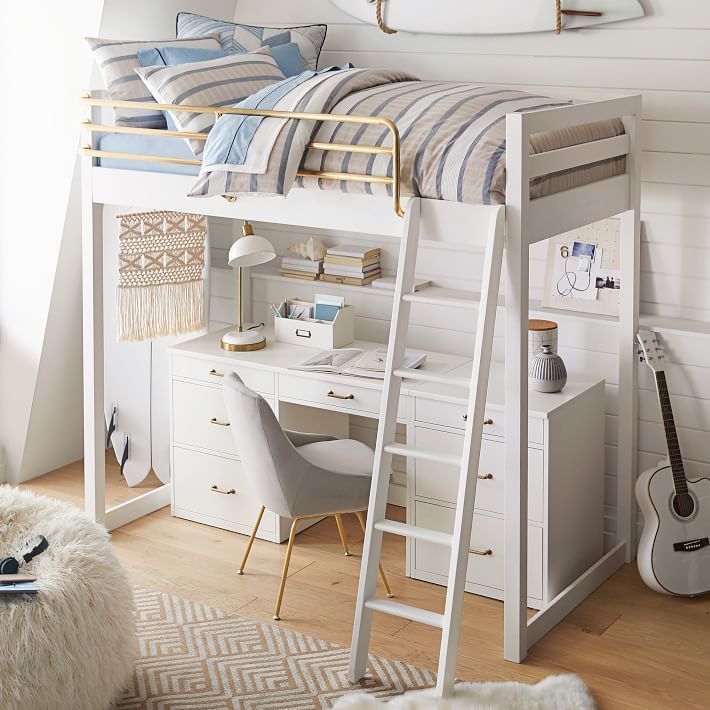 small double bunk bed with desk