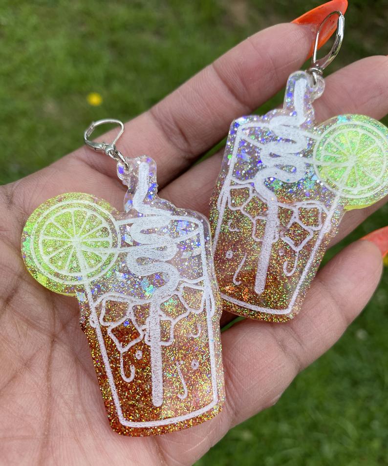 Sweet Tea resin glitter earrings