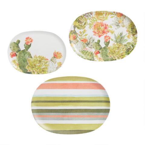 Cactus Melamine Serving Platters