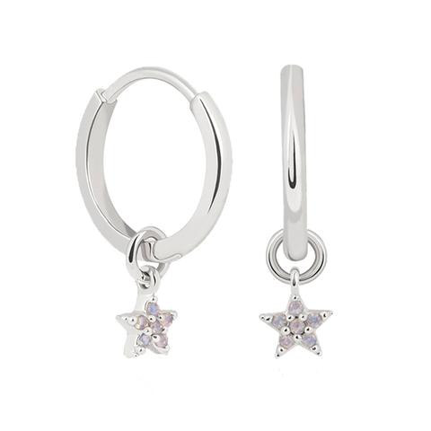 Mystic Star Pendant Hoop Earrings