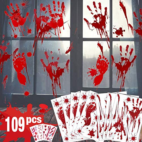Bloody Handprint Footprint Halloween Decorations 