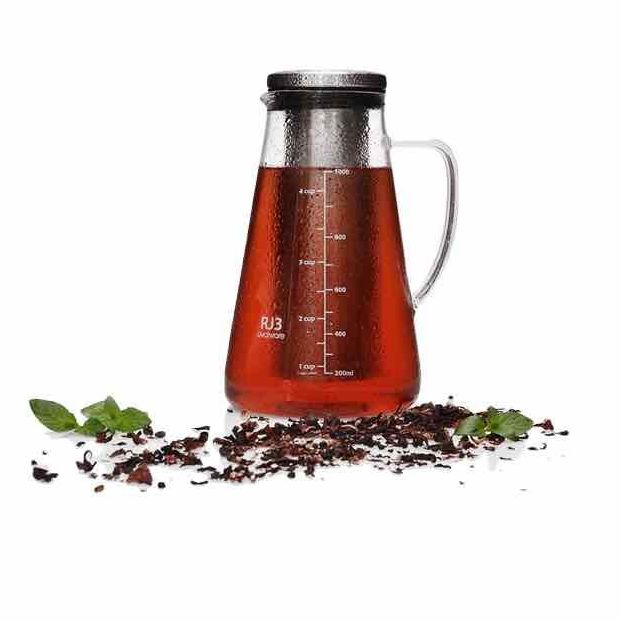 Mixpresso Cold Brew Maker For Iced Coffee and Iced Tea, Cold Coffee Maker  Glass Pitcher, Tea Infuser For Loose Leaf Tea, 44oz Large Ice Tea Brewer