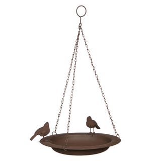 Ivyline Cast Iron Hanging Bird Bath, Bronze