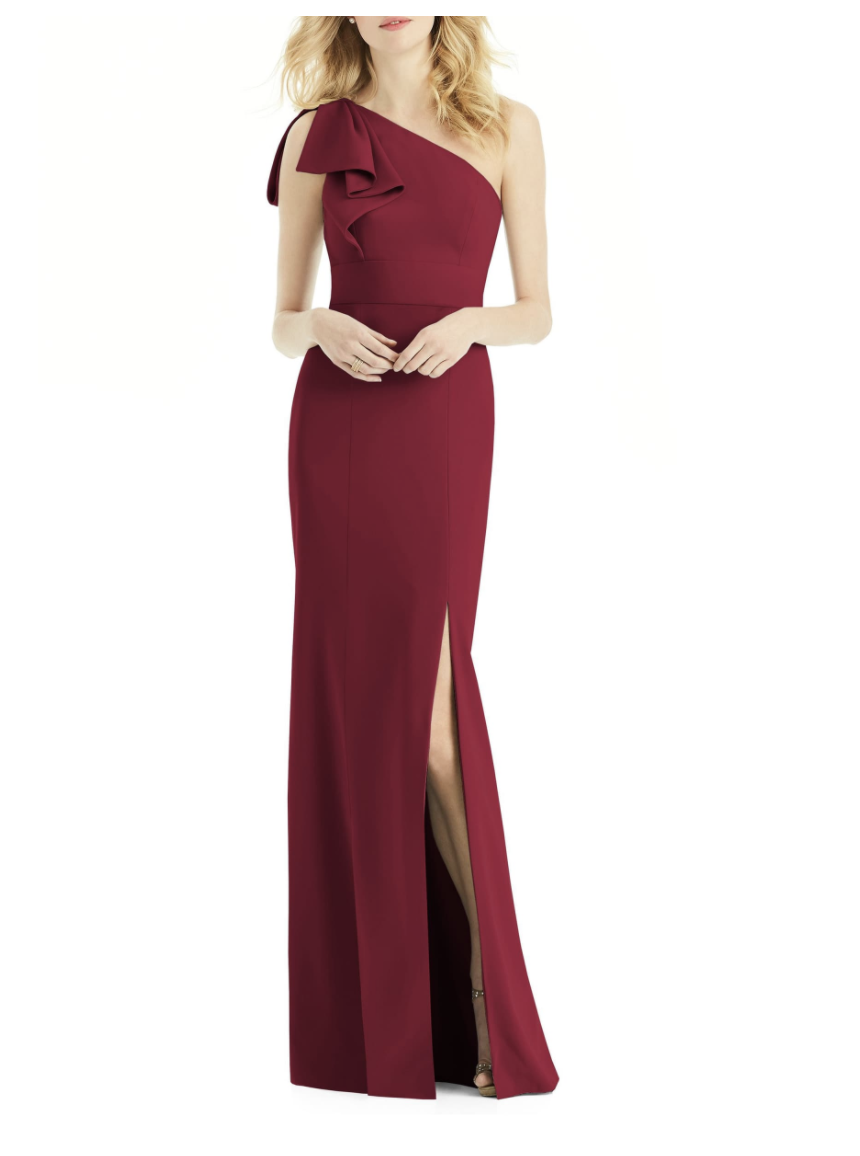 Bow One-Shoulder Gown