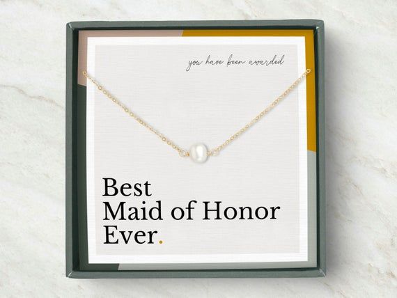 Maid of Honor Gift From Bride Thank You for Being My Maid of Honor Necklace  With Card - Etsy