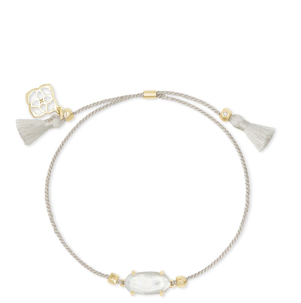 Silver Cord Friendship Bracelet in Ivory Mother-of-Pearl