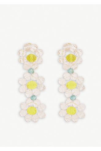beaded floral earrings