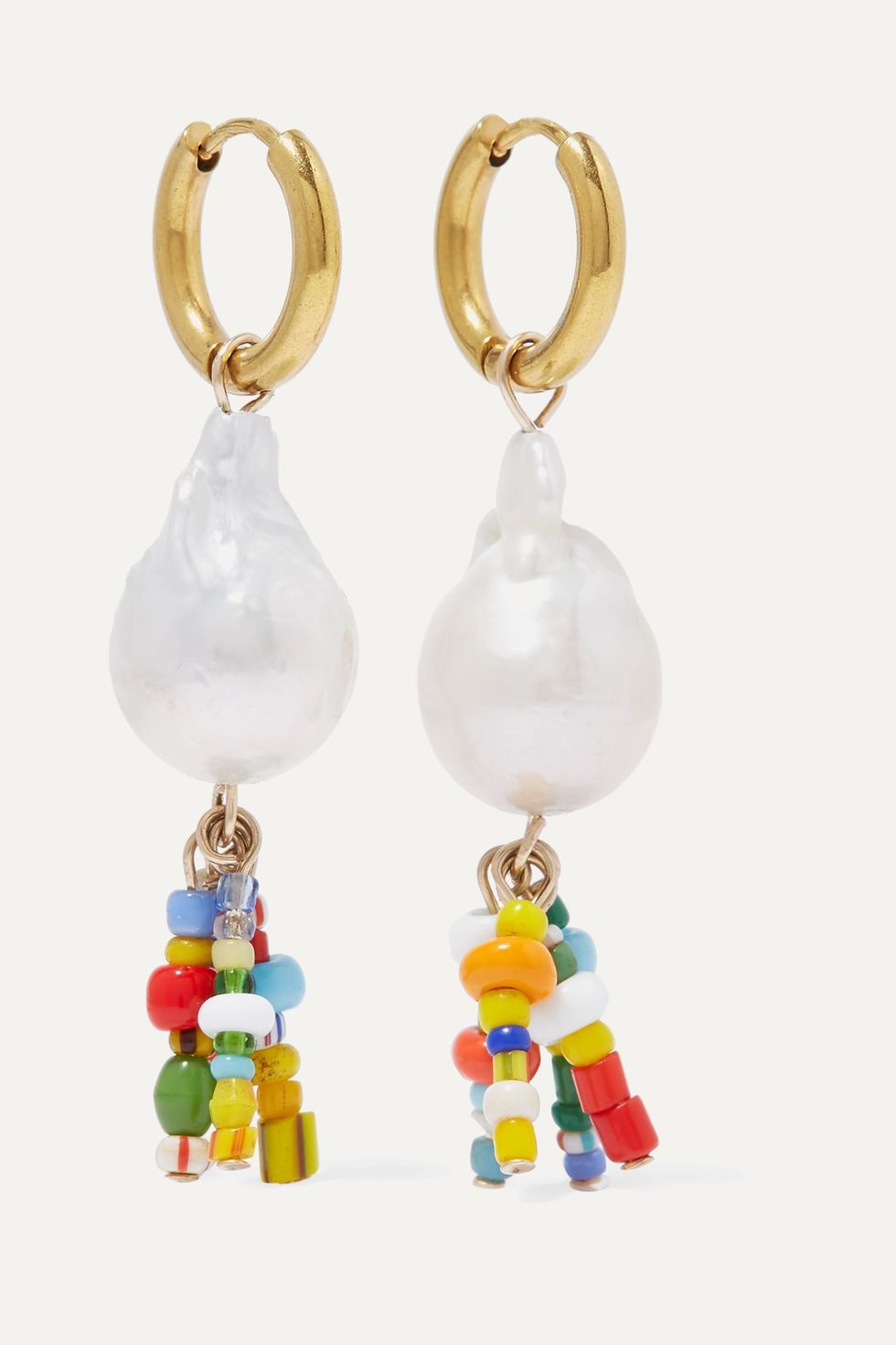 Lucca gold-plated, pearl and bead earrings, £135