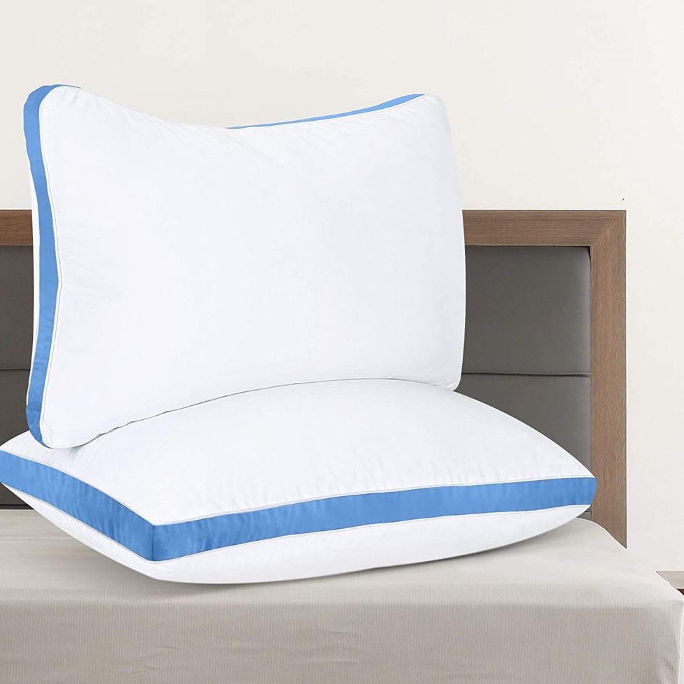 2-Pack Cotton Pillows Gusseted Pillows for Side, Stomach and Back
