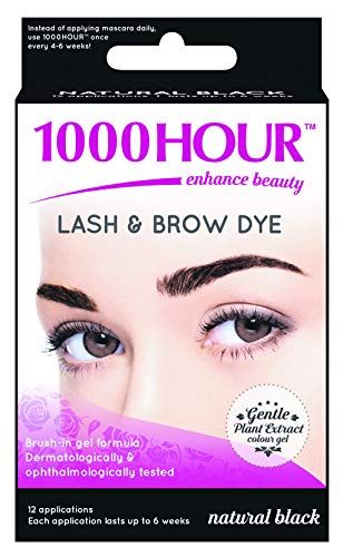 1000 Hour Lash & Brow Dye - Gentle Plant Extract Brush In Kit - Black