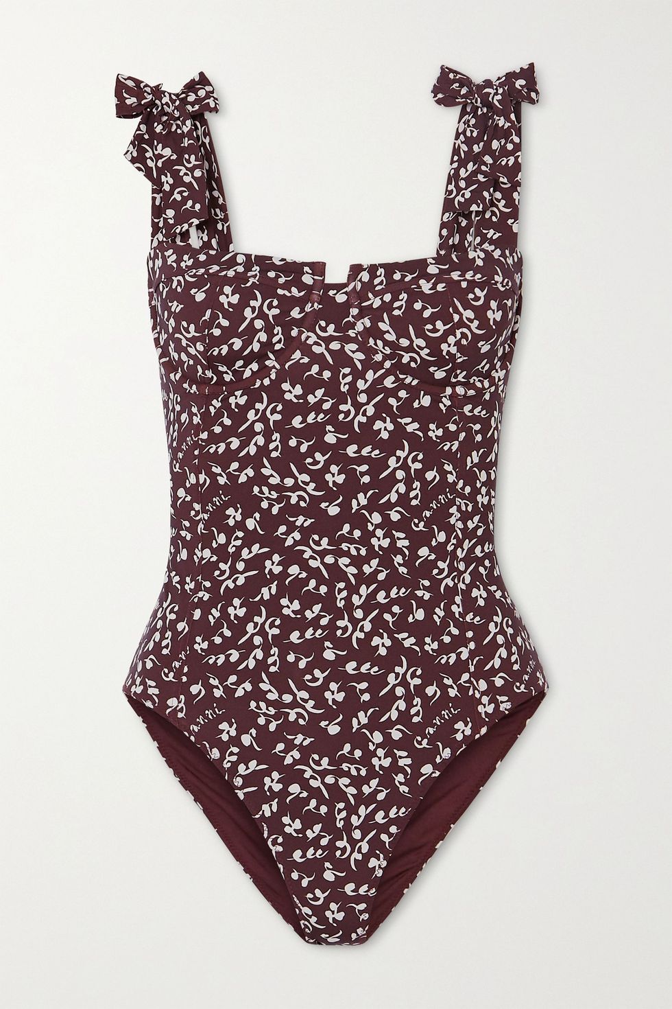 Floral printed underwired swimsuit