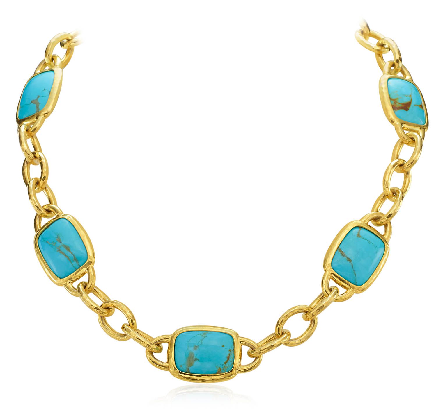 Lentil Kingman Turquoise Necklace