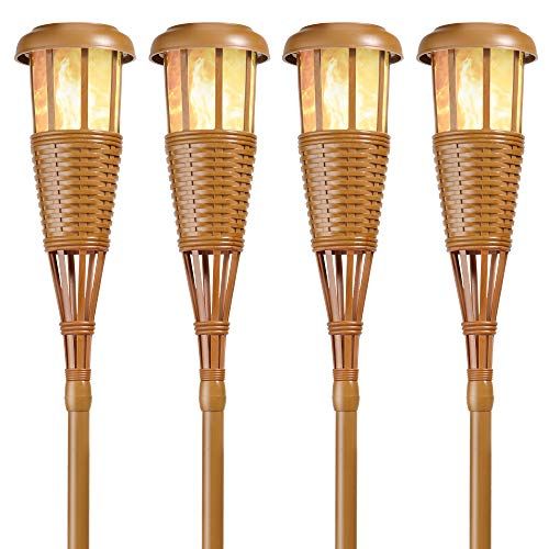Newhouse Lighting Solar-Powered Bamboo Torches (Set of Eight)