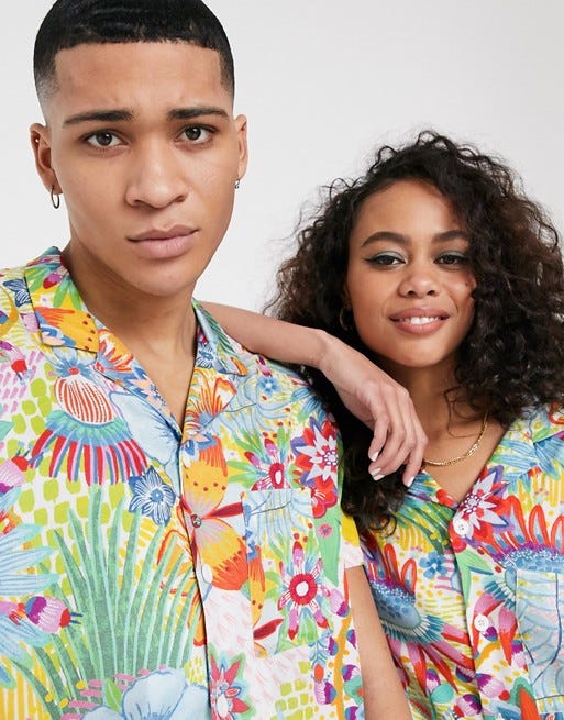 Revere Shirt in Bright Floral Print