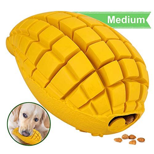 Pet-Fun Medium Mango - Safe Fun Durable Rubber Dog Chew Toy for Boredom, Virtually Indestructible Treat Dispenser, Long-Lasting Slow Feeder, Tough Strong Teething Toy for Medium/Small Dogs