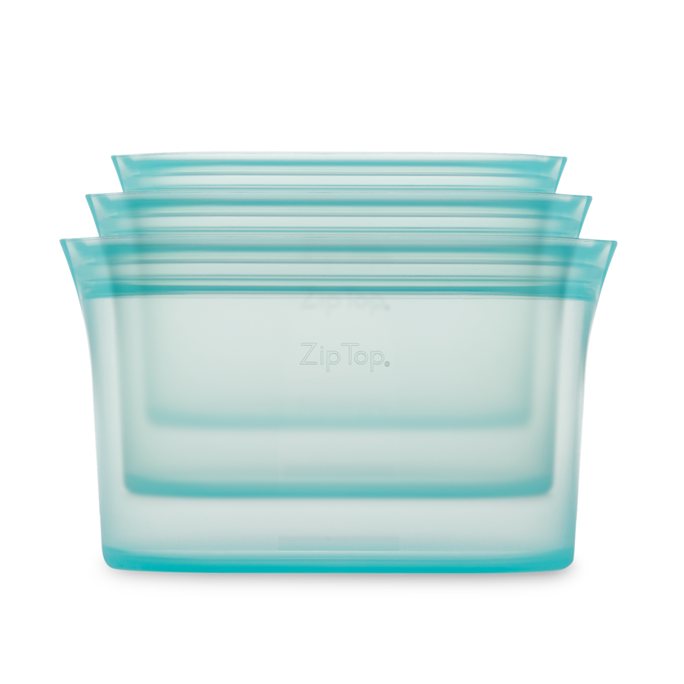 Zip Top Reusable 100% Platinum Silicone Container - 3 Dish Set (s