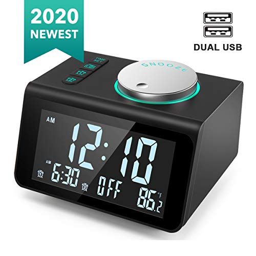 large LED Display Date Bedside Clock with Snooze Button Temperature for Bderoom or Travel SEBSON Digital Alarm Clock Battery operated 