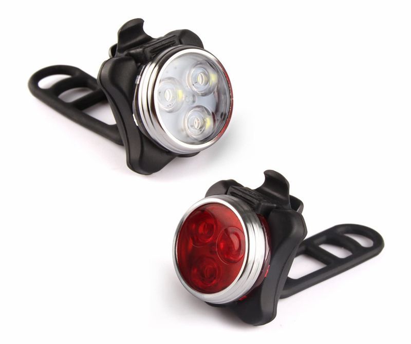 FOURCHEN Bike Lights Set Ultimate Lighting and Safety Pack of Super Bright Front Bicycle Lights Bicycle Lights Tail Lights LED Bike Light Front Bike Light with Back Tail Lights 
