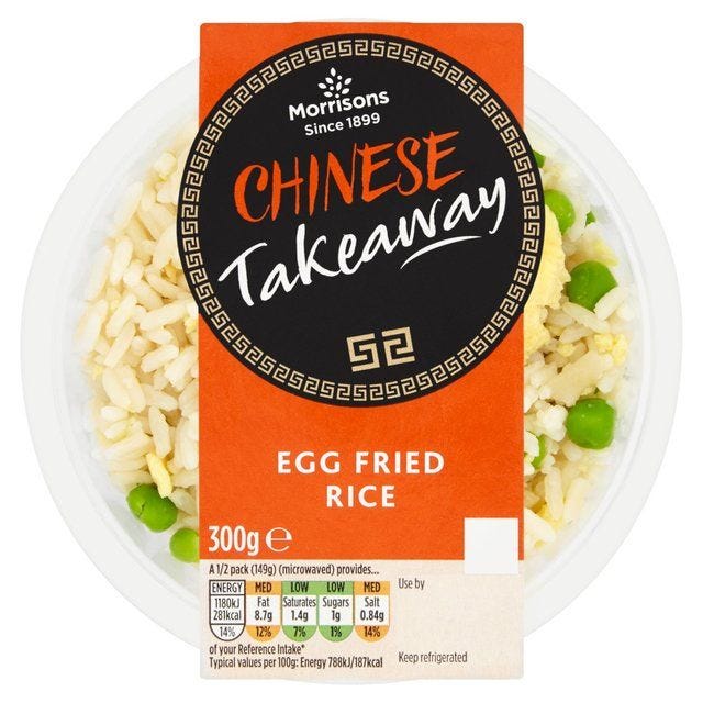 Morrisons Chinese Takeaway Egg Fried Rice 