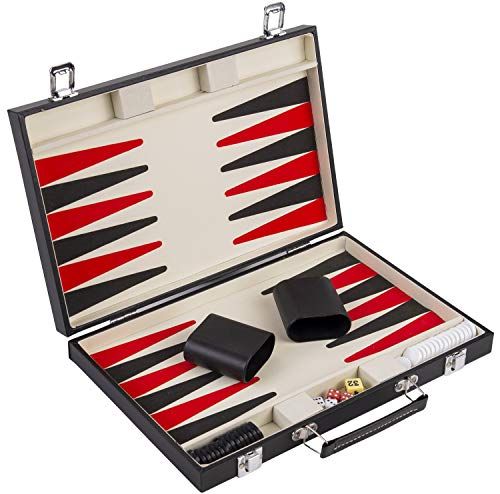Black and white red backgammon set