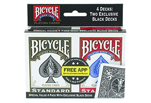 Bicycle playing cards (4 Pack, Red/Blue)