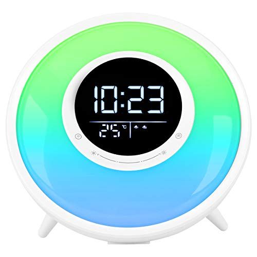 Neucox Digital Alarm Clocks Bedside Non Ticking Battery Operated Silent Simple Table Alarm Clock with Dual Alarms Snooze Nightlight for Kitchen Bedrooms Travel Presents Kids 