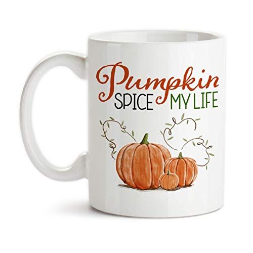 Pumpkin Spice My Life Ceramic Coffee Mug Fall Autumn Design