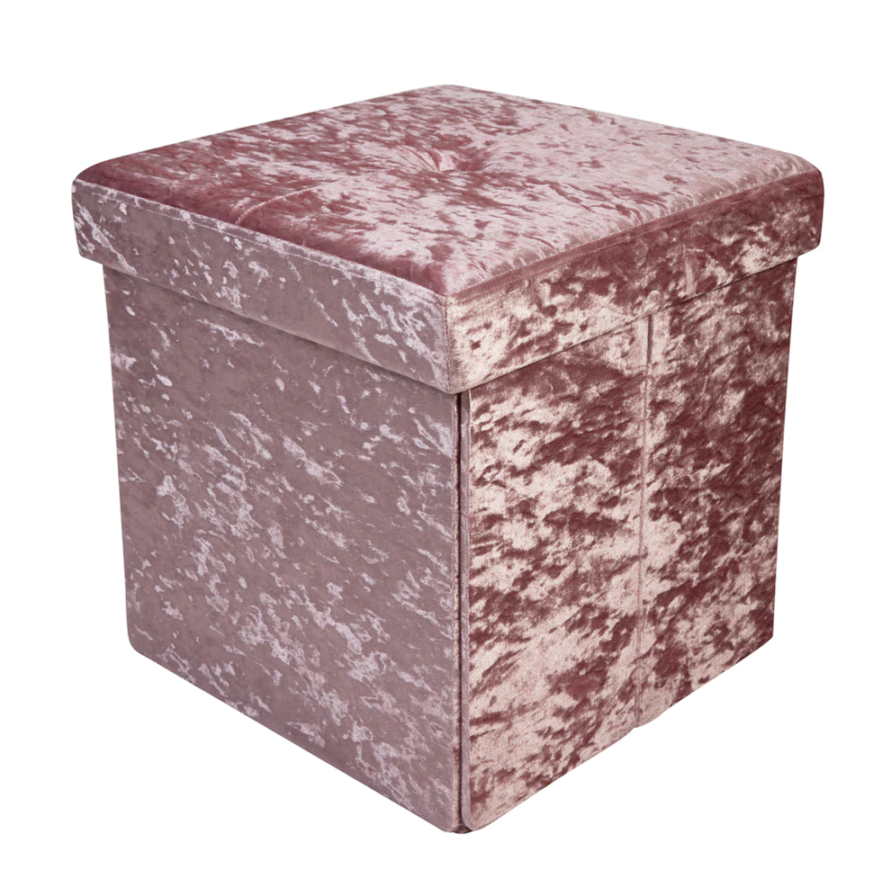 Velvet Collapsible Folding Storage Ottoman