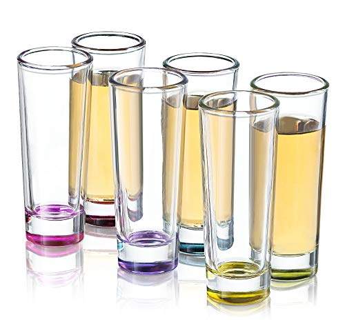 JoyJolt Hue Colored Shot glass Set