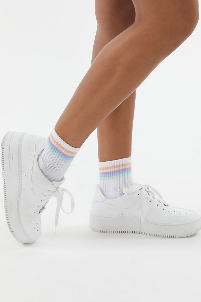 Rainbow Striped Quarter Sock