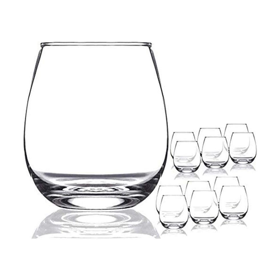 Chef's Star Shatter-Resistant Stemless Wine Glass Set