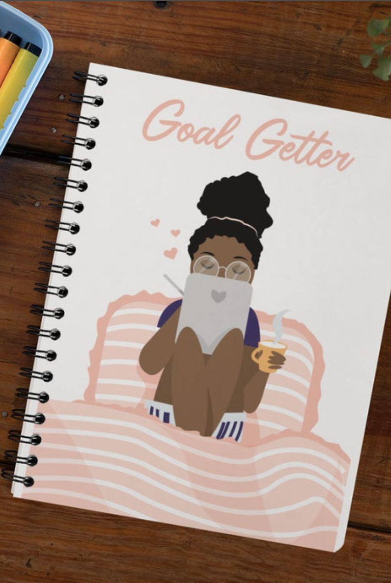 Goal Getter Black Girl Notebook