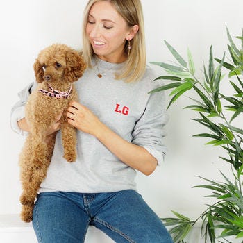 Rock on Ruby Embroidered 'Initial' Unisex Sweatshirt